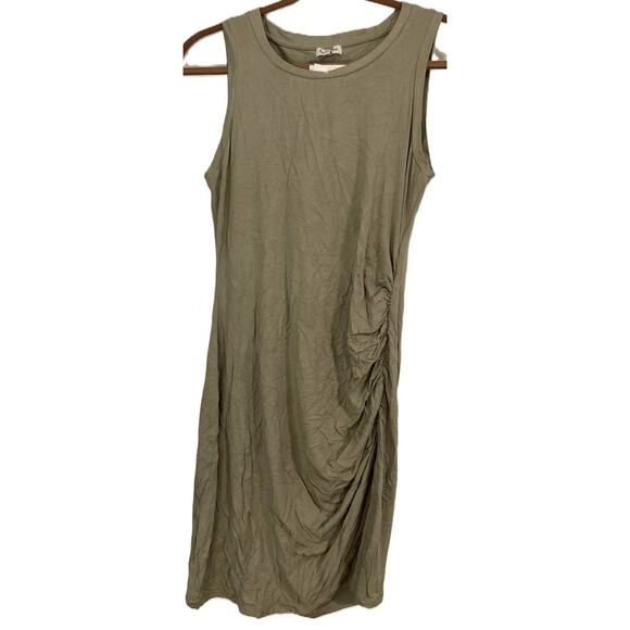 Love Fire Side-Ruch Sleeveless Tank Bodycon Mini Dress Sz Medium in Seagrass NWT - Picture 1 of 9